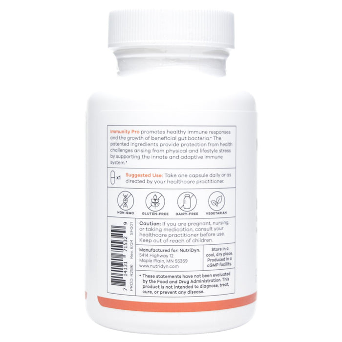NutriDyn Immunity Pro 90 capsules suggested use label