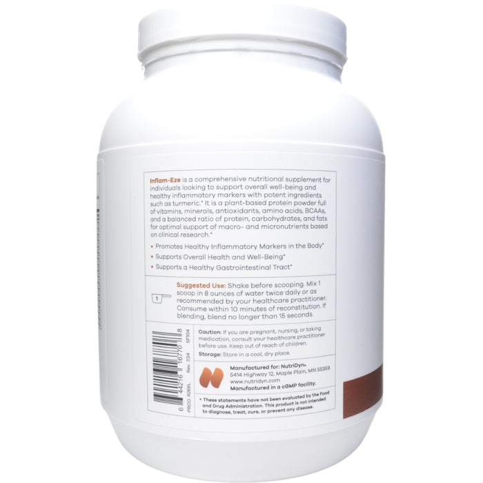NutriDyn Inflam-Eze Chocolate Orange powder 30 servings suggested use label