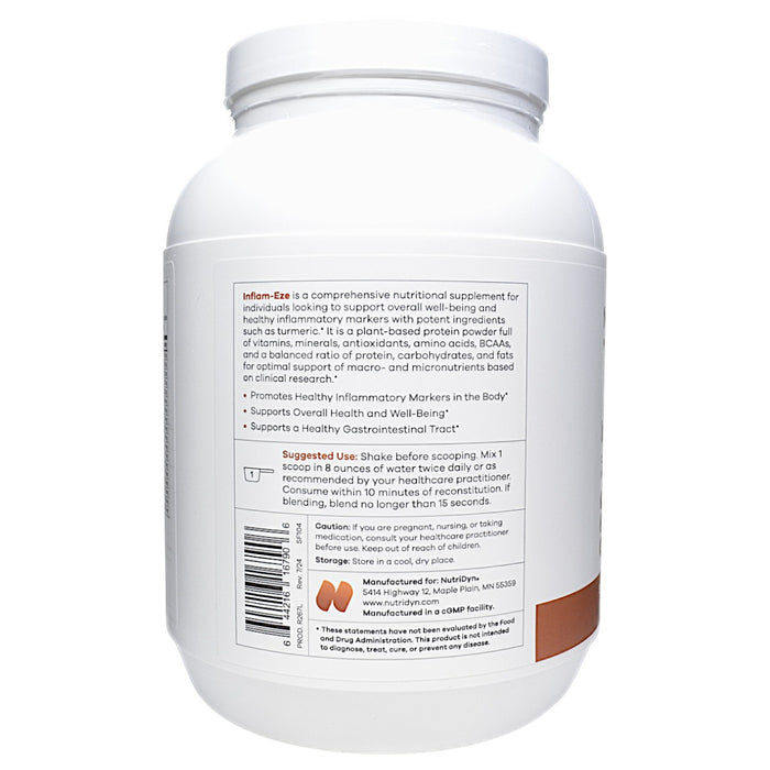 NutriDyn Inflam-Eze Spiced Chai powder 30 servings suggested use label