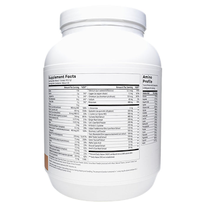 NutriDyn Inflam-Eze Spiced Chai powder 30 servings supplement facts label