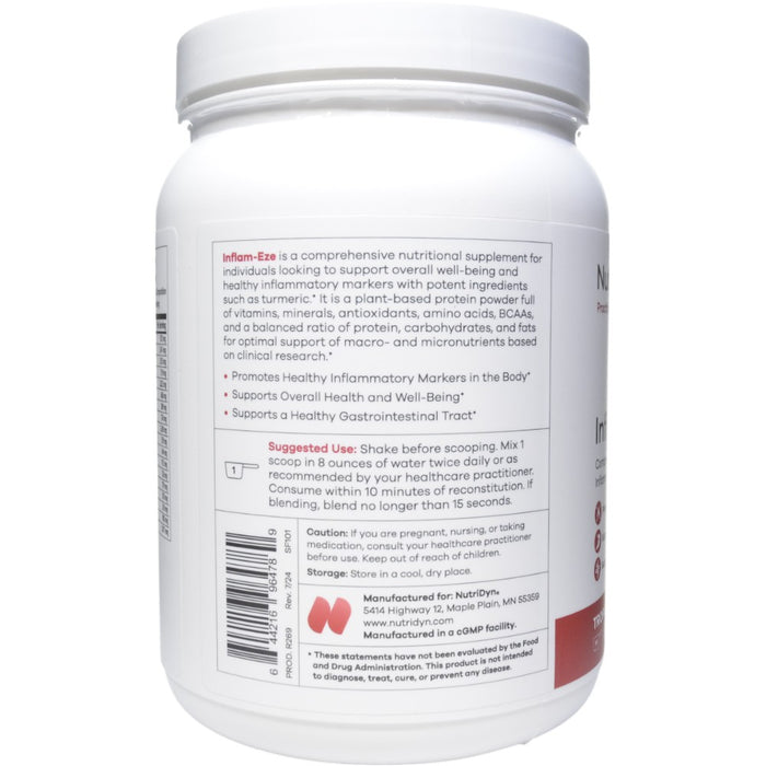 NutriDyn Inflam-Eze Tropical Punch powder 14 servings suggested use label