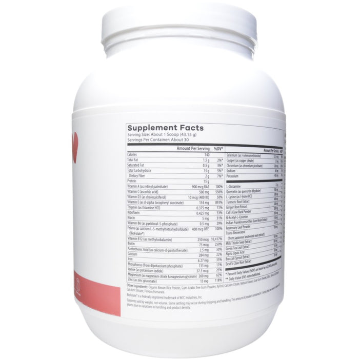 NutriDyn Inflam-Eze Tropical Punch powder 30 servings supplement facts label
