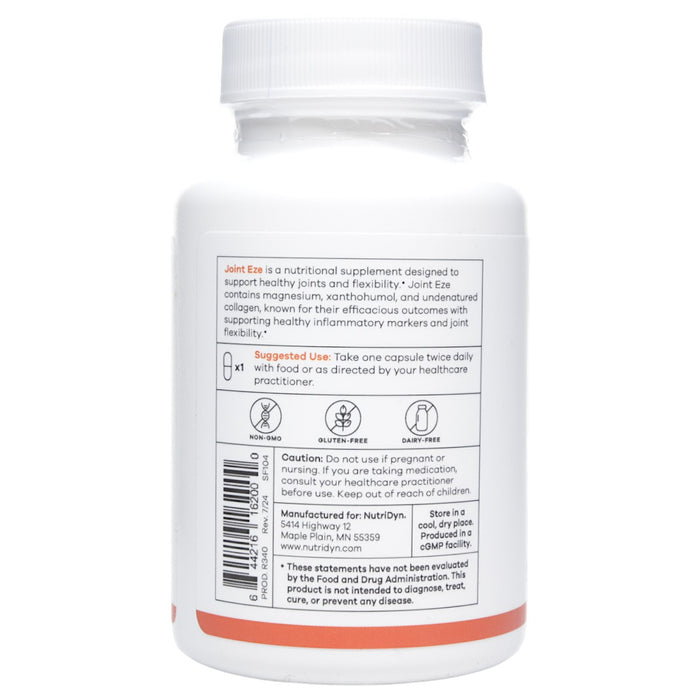 NutriDyn Joint Eze 60 capsules suggested use label