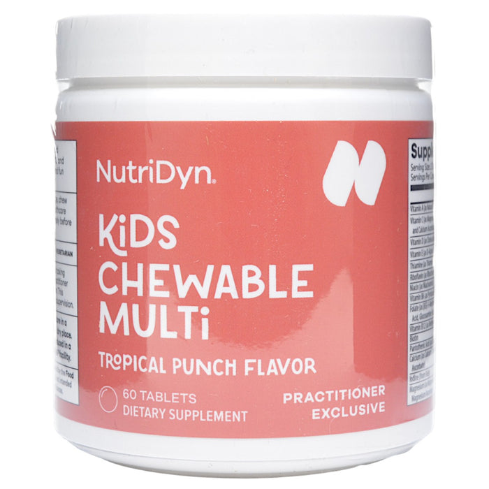 NutriDyn Kids Chewable Multi Tropical Punch, 60 tablets, front of jar