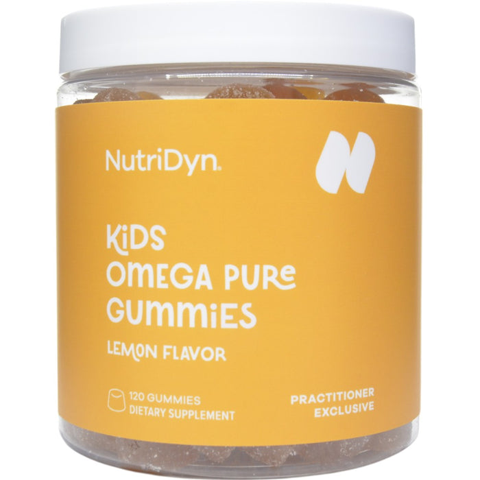 NutriDyn Kids Omega Pure Gummies 120 gummies, front of jar
