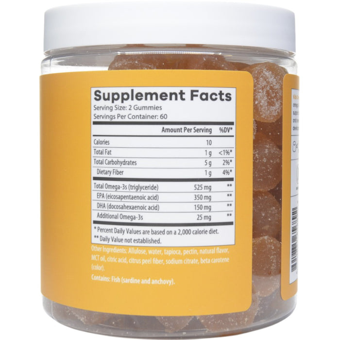 NutriDyn Kids Omega Pure Gummies 120 gummies supplement facts label