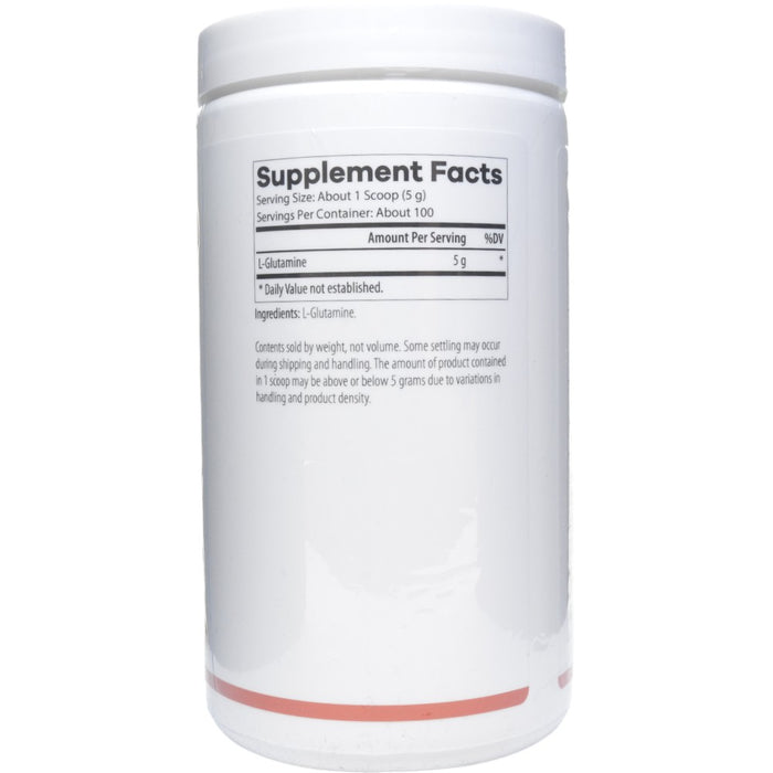 NutriDyn L-Glutamine Powder 500 g supplement facts label