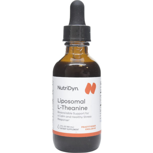 NutriDyn Liposomal L-Theanine, 2 fl oz, front of dropper bottle