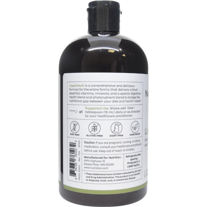 NutriDyn Liquid Multi 16 fl oz suggested use label