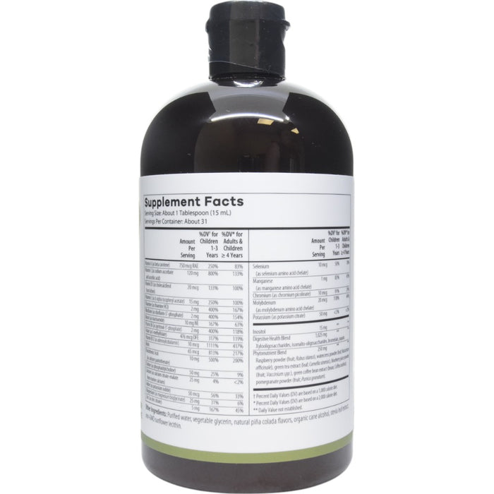 NutriDyn Liquid Multi 16 fl oz supplement facts label