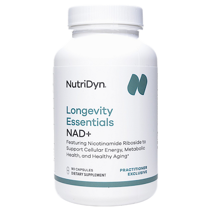 NutriDyn Longevity Essentials NAD+, 90 capsules, front of bottle