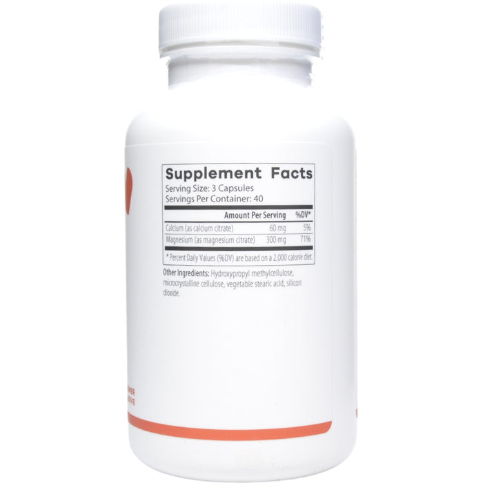 NutriDyn Magnesium Citrate 120 capsules supplement facts label