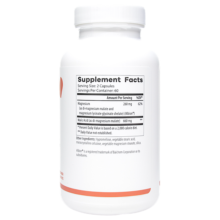 NutriDyn Magnesium Glycinate 120 capsules supplement facts label
