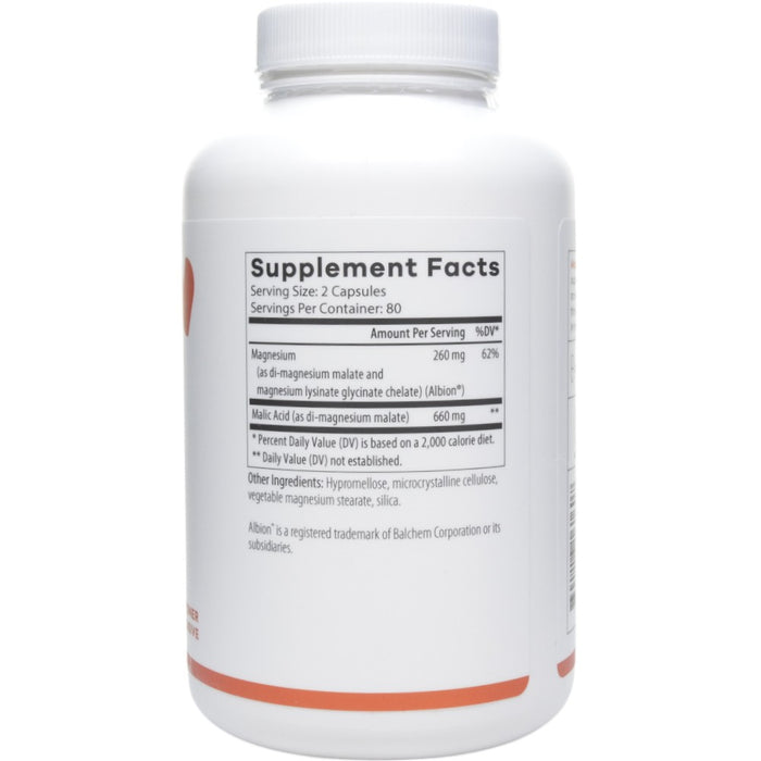 NutriDyn Magnesium Glycinate 160 capsules supplement facts label