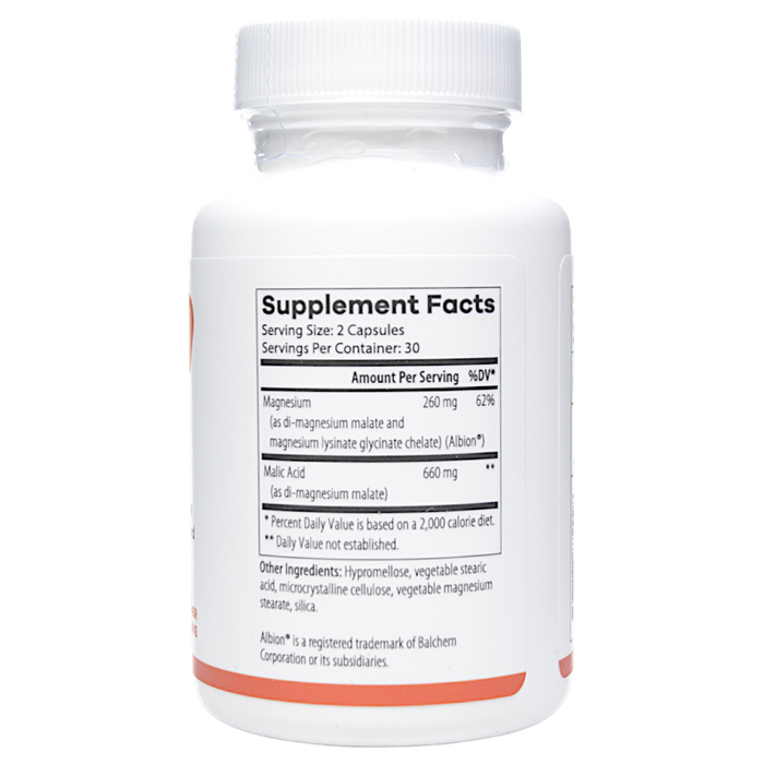 NutriDyn Magnesium Glycinate 60 capsules supplement facts label
