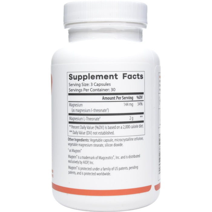 NutriDyn Magtein 90 capsules supplement facts label