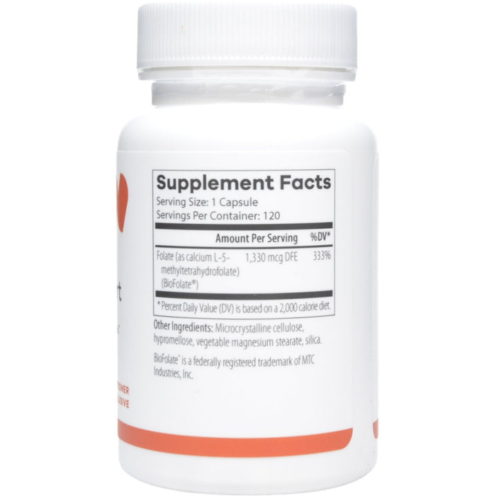 NutriDyn Methyl Support 120 capsules supplement facts label