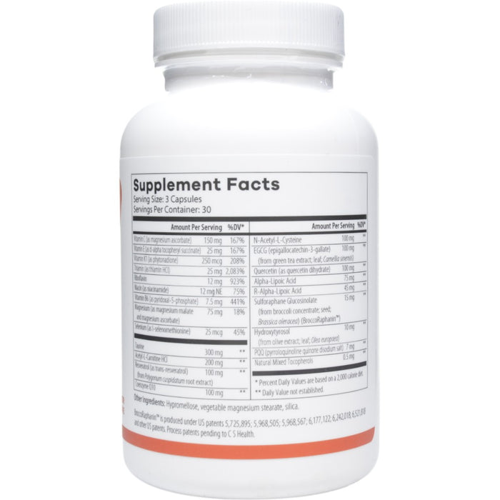 NutriDyn Mito Recharge 90 capsules supplement facts label