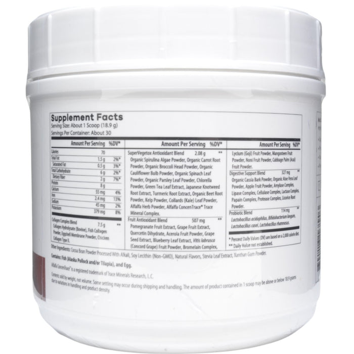 NutriDyn Multi Collagen powder 20 oz supplement facts label