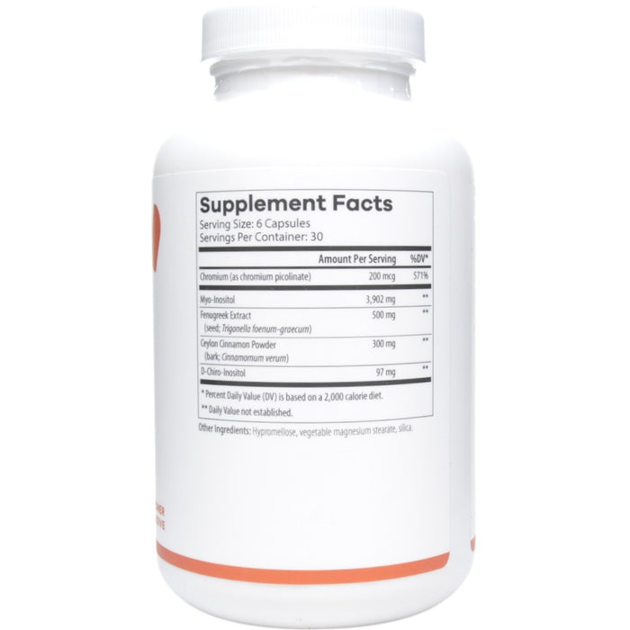 NutriDyn Myo-Inositol Complex 180 capsules supplement facts label