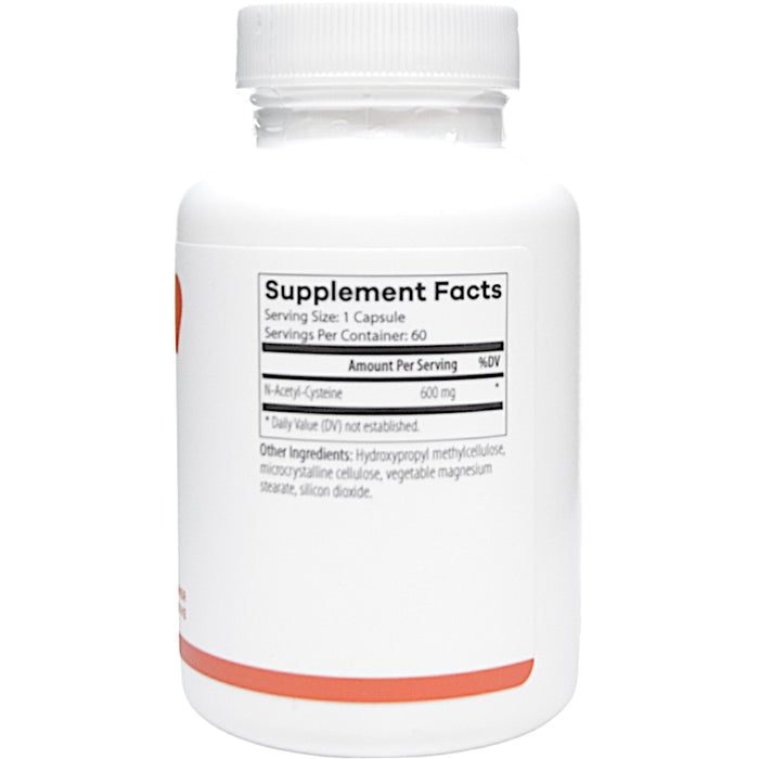 NutriDyn NAC-600 60 capsules supplement facts label