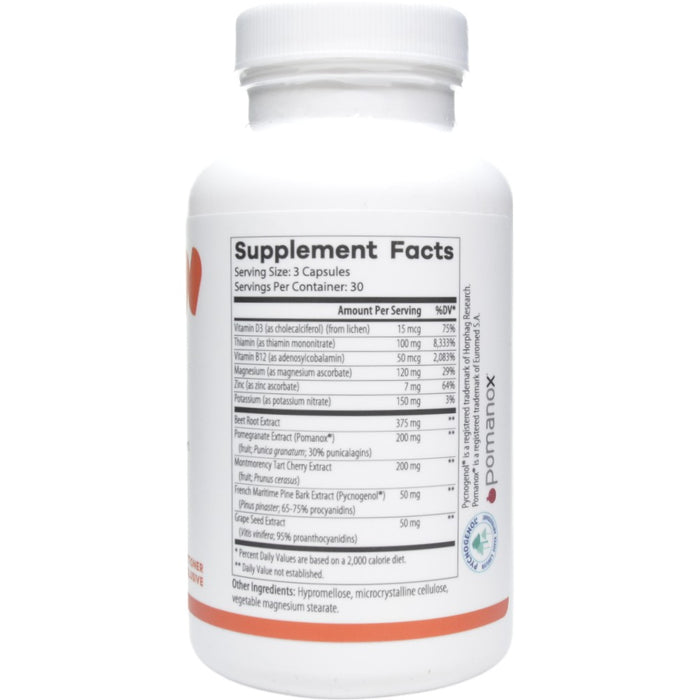 NutriDyn Nitric Boost 90 capsules supplement facts label