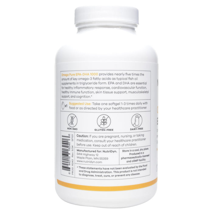 NutriDyn Omega Pure EPA-DHA 1000 120 softgels suggested use label