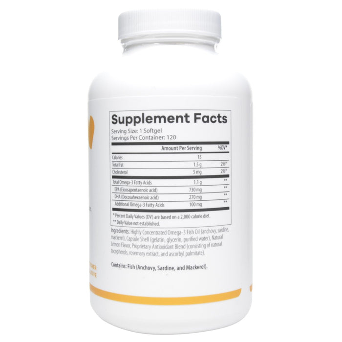 NutriDyn Omega Pure EPA-DHA 1000 120 softgels supplement facts label