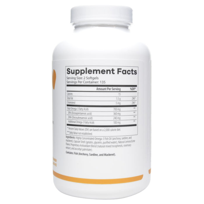 NutriDyn Omega Pure EPA-DHA 300 270 softgels supplement facts label