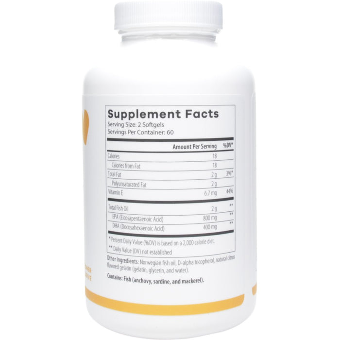 NutriDyn Omega Pure EPA-DHA 600+ 120 softgels supplement facts label