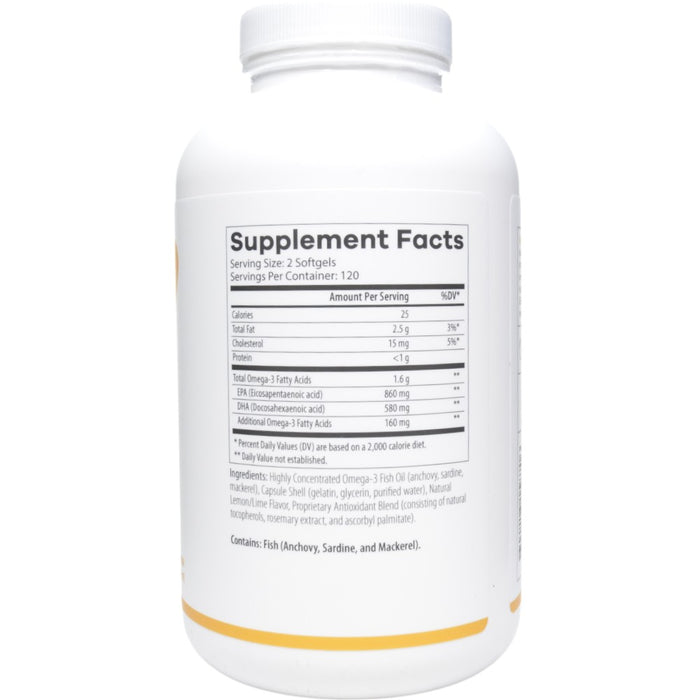 NutriDyn Omega Pure EPA-DHA 720 240 softgels supplement facts label