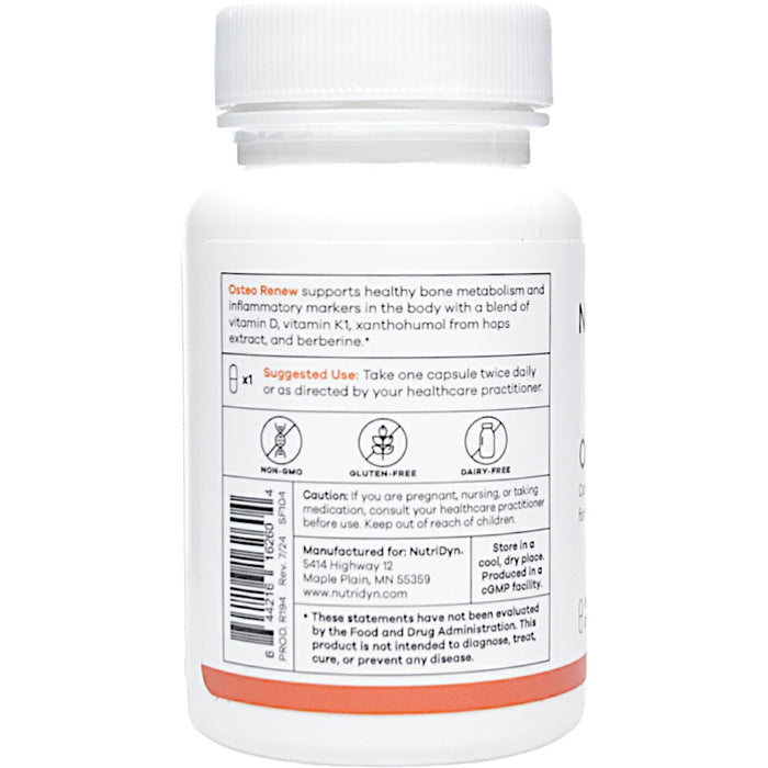 NutriDyn Osteo Renew 60 capsules suggested use label