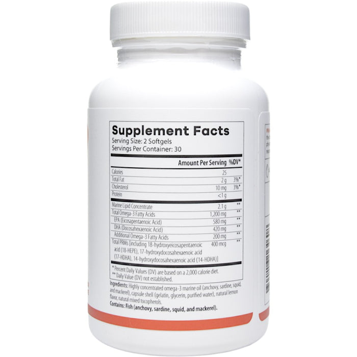 NutriDyn PRM Resolve 60 softgels supplement facts label