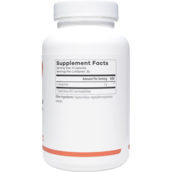 NutriDyn Pure L-Glutamine 120 capsules supplement facts label