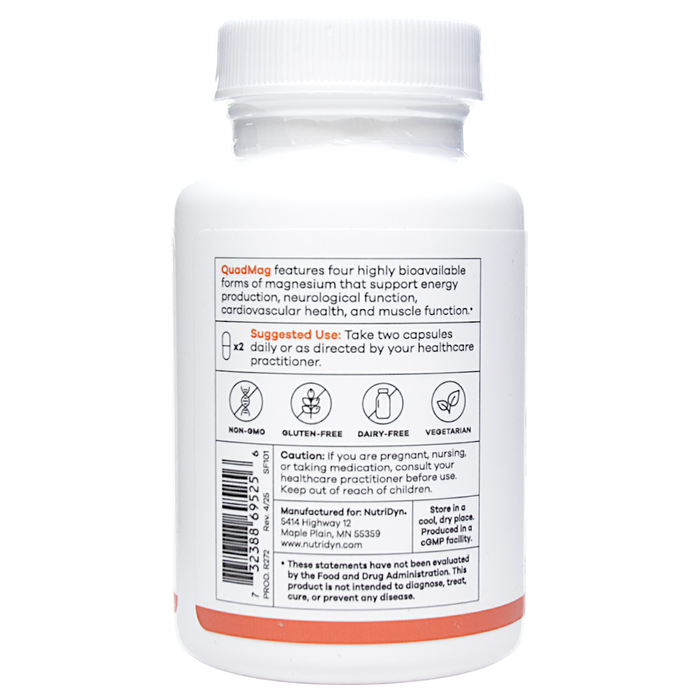 NutriDyn QuadMag 60 capsules suggested use label