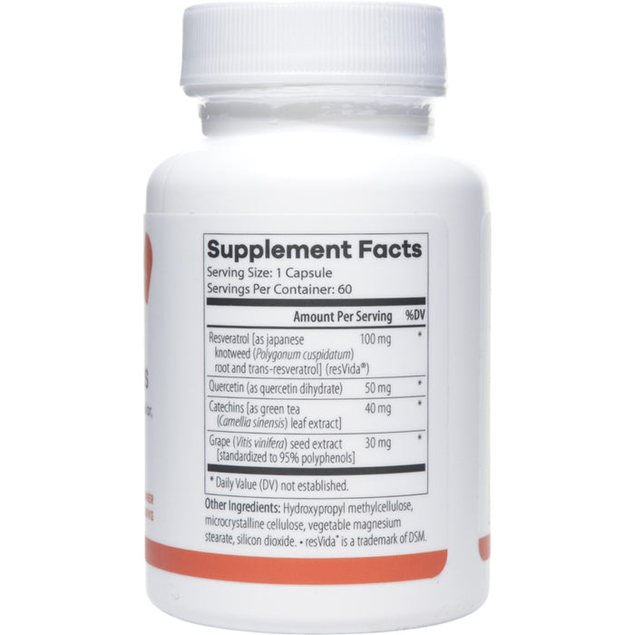 NutriDyn Resveratrol Plus 60 capsules supplement facts label