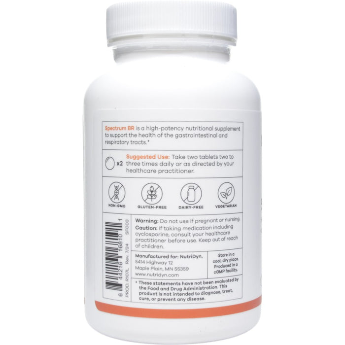 NutriDyn Spectrum BR 180 tablets suggested use label