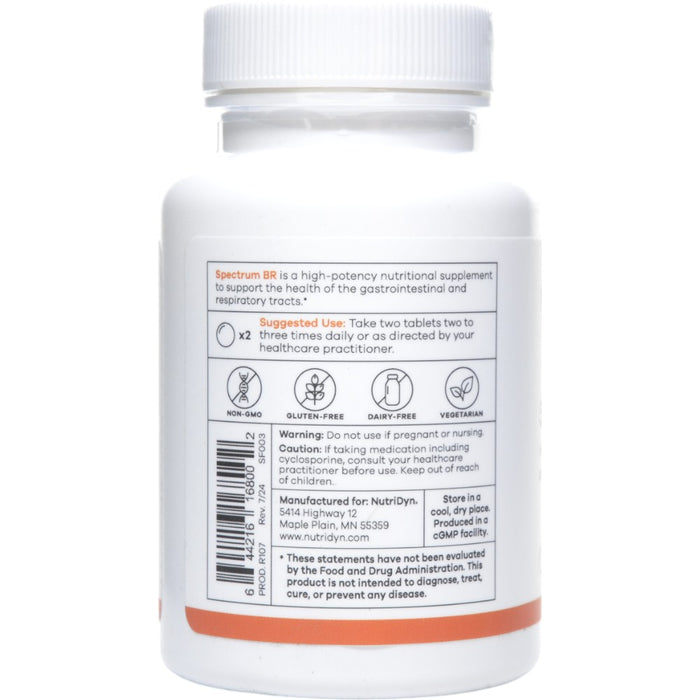 NutriDyn Spectrum BR 90 tablets suggested use label