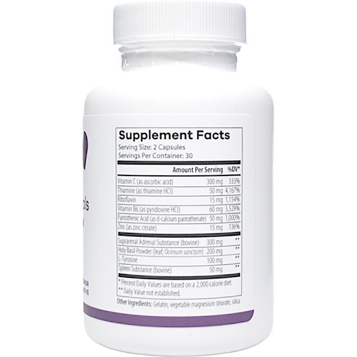 NutriDyn Stress Essentials Adrenal Renew 60 capsules supplement facts label