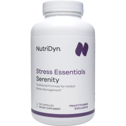 NutriDyn Stress Essentials Serenity, 180 capsules, front of bottle