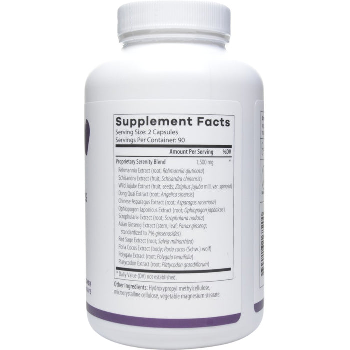 NutriDyn Stress Essentials Serenity 180 capsules supplement facts label