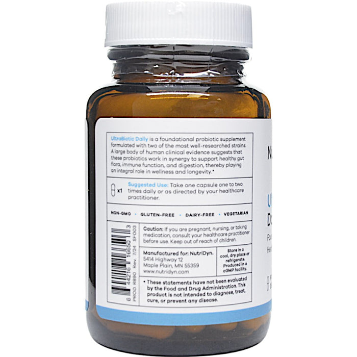 NutriDyn UltraBiotic Daily 60 capsules suggested use label