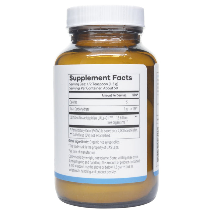 NutriDyn UltraBiotic Dophilus 75 g supplement facts label
