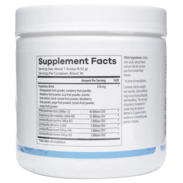 NutriDyn UltraBiotic Probiotic Pro powder 8.8 oz supplement facts label