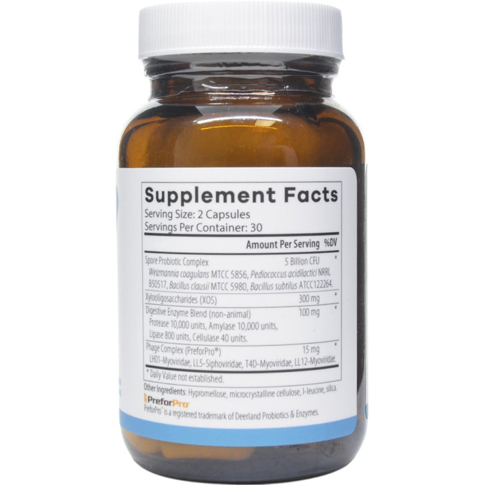 NutriDyn UltraBiotic Spore Probio 60 capsules supplement facts label