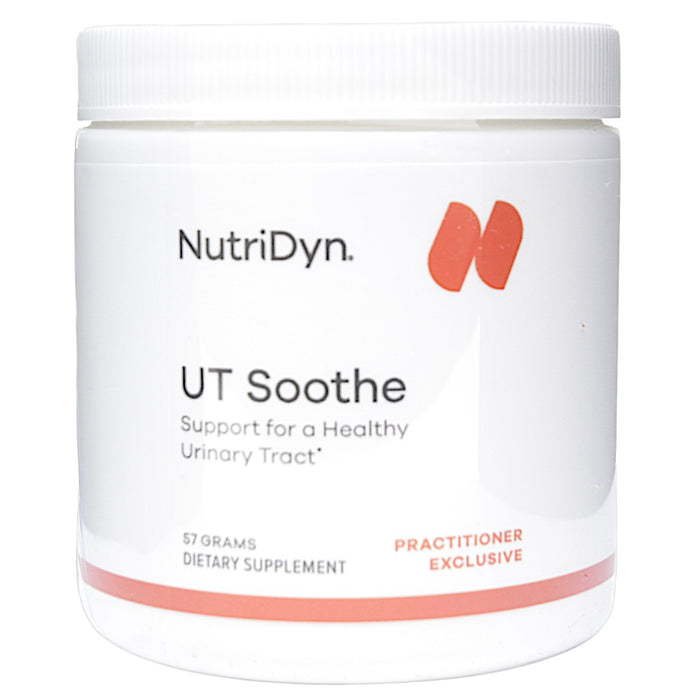 NutriDyn UT Soothe powder, 2.01 oz, front of canister
