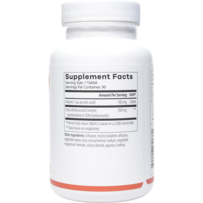 NutriDyn Vitamin C 500 Bio Complex 90 tablets supplement facts label