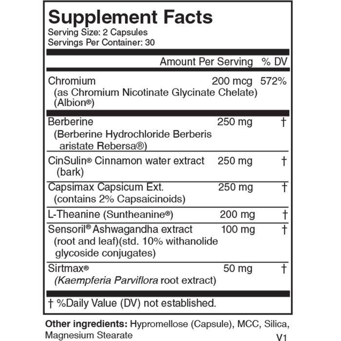 Nutritional Frontiers NutraGlutide 60 capsules supplement facts label