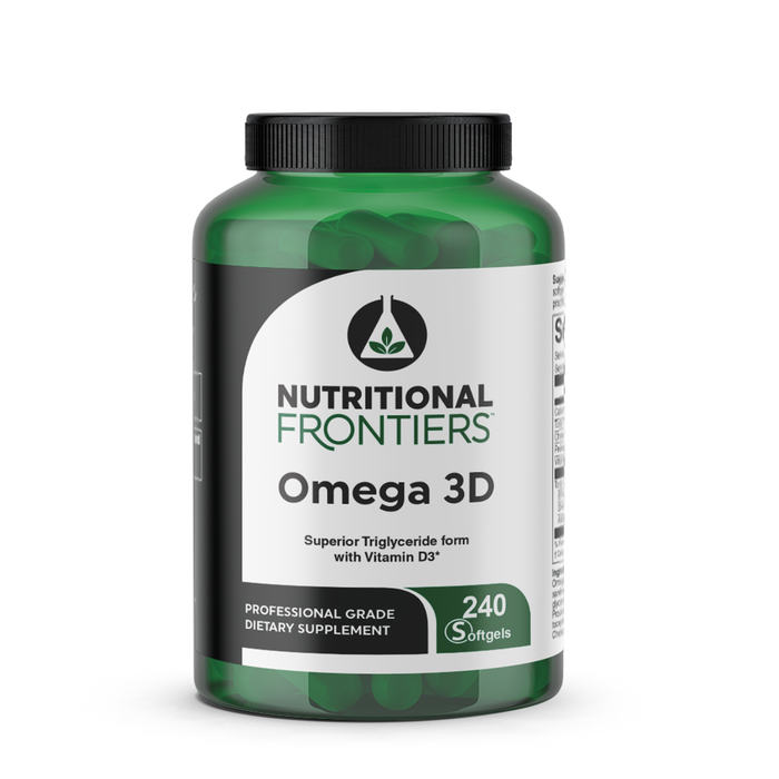 Nutritional Frontiers Omega 3D, 240 softgels, front of bottle
