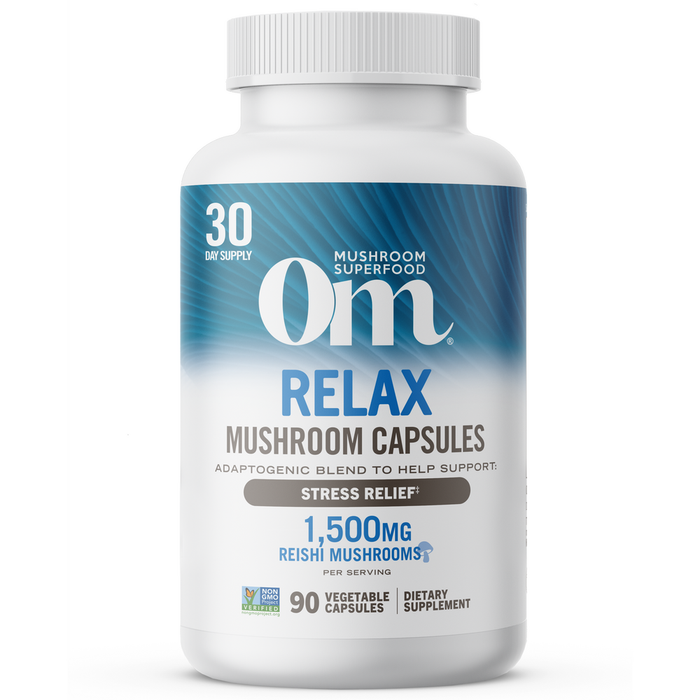 Om Mushroom Relax, 90 capsules, front of bottle